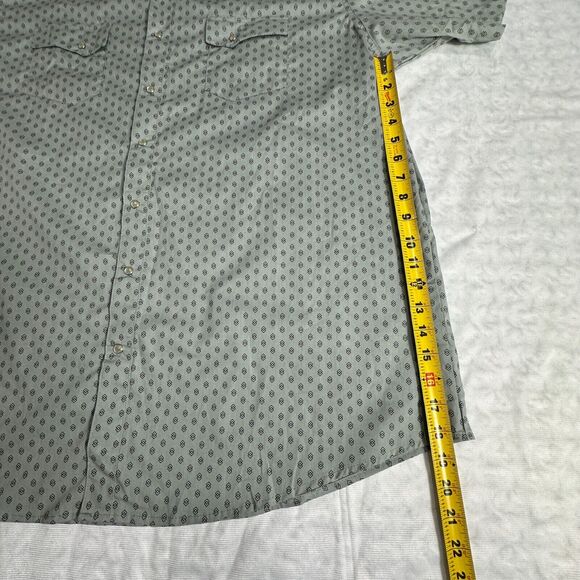 Wrangler Wrancher Geometric Pearl Snaps SS Shirts Men's Size 2XT MTW1414 - Picture 8 of 10